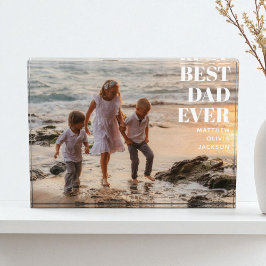 最高のパパは常に子供の名をモダンカスタム父 フォトブロック