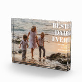 最高のパパは常に子供の名をモダンカスタム父 フォトブロック (右)