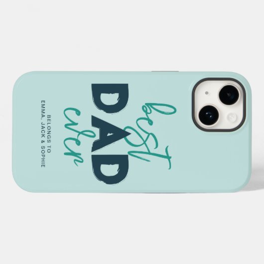 最高のパパは常に子供の名前に属してカスタムいる Case-Mate iPhoneケース (裏面 (横))