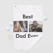 最高のパパは常に幸せな父の日あなたの写真を追加 ゴルフタオル (インサイチュ)