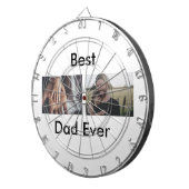 最高のパパは常に幸せな父の日あなたの写真を追加 ダーツボード (正面右)