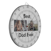 最高のパパは常に幸せな父の日あなたの写真を追加 ダーツボード (正面左)