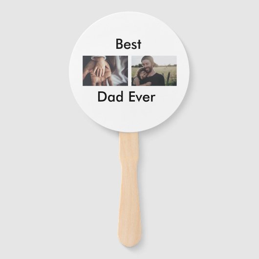 最高のパパは常に幸せな父の日あなたの写真を追加 ハンドファン (正面)
