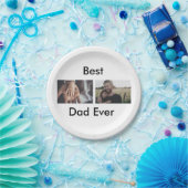 最高のパパは常に幸せな父の日あなたの写真を追加 ペーパープレート (パーティー)