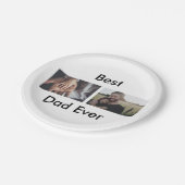 最高のパパは常に幸せな父の日あなたの写真を追加 ペーパープレート (アングル)