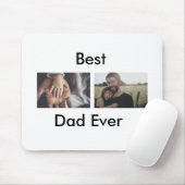 最高のパパは常に幸せな父の日あなたの写真を追加 マウスパッド (マウス)