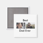 最高のパパは常に幸せな父の日あなたの写真を追加 マグネット (正面/裏面)
