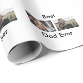 最高のパパは常に幸せな父の日あなたの写真を追加 ラッピングペーパー (ロールコーナー)