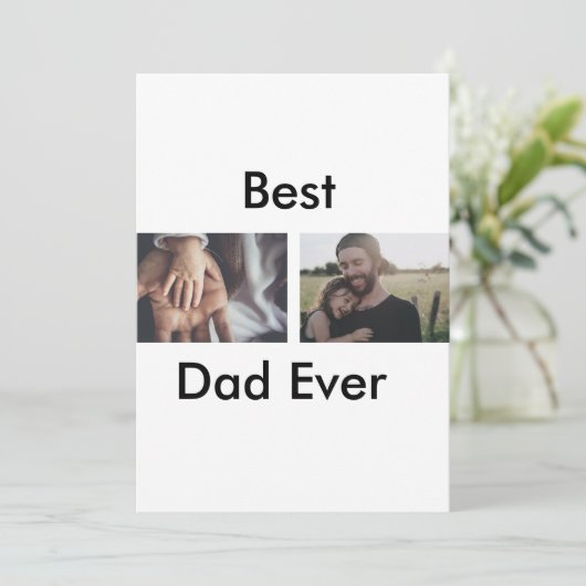 最高のパパは常に幸せな父の日あなたの写真を追加 招待状 (スタンド正面)