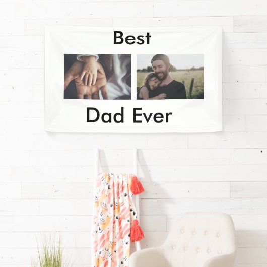 最高のパパは常に幸せな父の日あなたの写真を追加 横断幕 (インサイチュ)