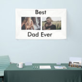 最高のパパは常に幸せな父の日あなたの写真を追加 横断幕 (トレードショー)