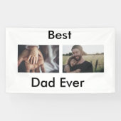 最高のパパは常に幸せな父の日あなたの写真を追加 横断幕 (横)