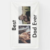 最高のパパは常に幸せな父の日あなたの写真を追加 横断幕 (縦)