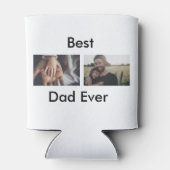 最高のパパは常に幸せな父の日あなたの写真を追加 缶クーラー (裏面)