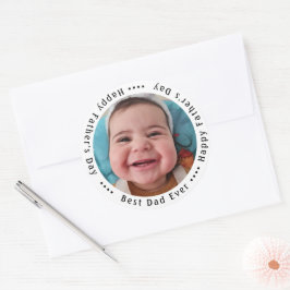 最高のパパは常に幸せな父の日の休日の写真 ラウンドシール