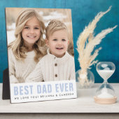 最高のパパは常に幸せな父の日の写真 フォトプラーク (側面)