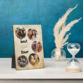 最高のパパは常に木製の背景の素朴な フォトプラーク