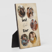 最高のパパは常に木製の背景の素朴な フォトプラーク (側面)