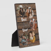 最高のパパは常に木製の背景古い素朴な フォトプラーク (側面)