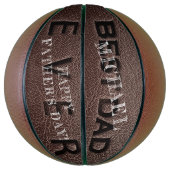 最高のパパは常に茶色の革のスタンプ父の日 バスケットボール (縦)