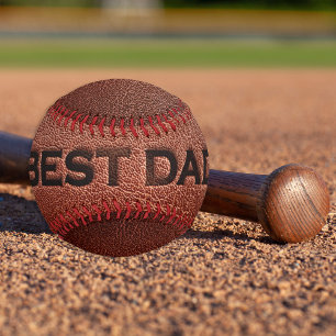 最高のパパは常に茶色の革のスタンプ父の日 野球ボール