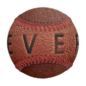最高のパパは常に茶色の革のスタンプ父の日 野球ボール (裏面)