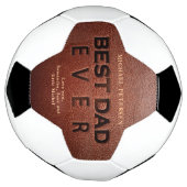 最高のパパは常に茶色の革の父の日はあなたを愛している サッカーボール (回転)