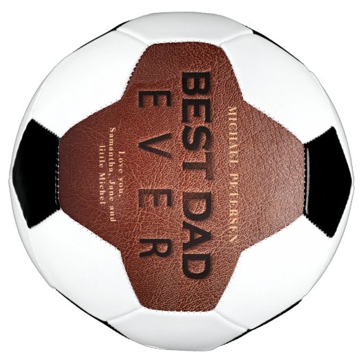 最高のパパは常に茶色の革の父の日はあなたを愛している サッカーボール (回転)