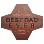 最高のパパは常に茶色の革の父の日はあなたを愛している サッカーボール (フラット)