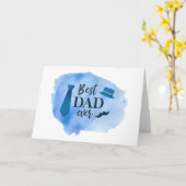 最高のパパは常に青い水の色のタイハットパパの日 カード (黄色い花)