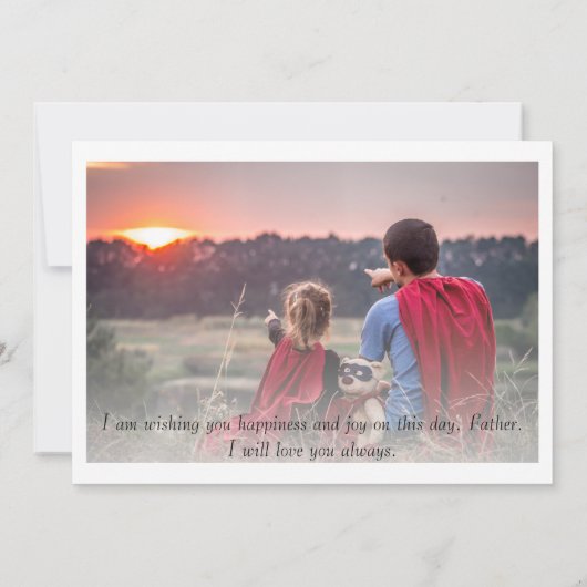 最高のパパは常に青い水の色のタイハットパパの日 案内状 (裏面)