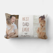「最高のパパは常に」パーソナライズされた装飾用クッション ランバークッション (正面)