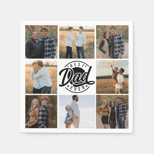 「最高のパパは常に」紙のナプキン スタンダードカクテルナプキン (正面)