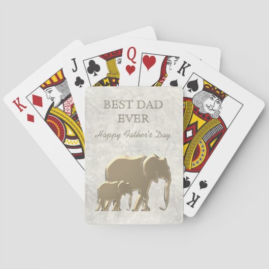 最高のパパは常に、金ゴールド象は父の日を幸せにする トランプ (裏面)