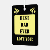 最高のパパは愛し続ける1フォトイエロー メタルオーナメント (正面左)
