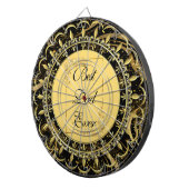 最高のパパは書モダン道の葉の渦巻きキュート ダーツボード (正面右)