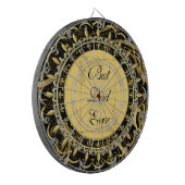 最高のパパは書モダン道の葉の渦巻きキュート ダーツボード (正面左)