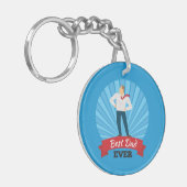 最高のパパは永遠に幸せな父の日 |キーチェーン キーホルダー (正面左)