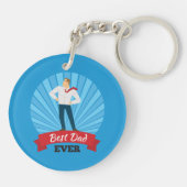 最高のパパは永遠に幸せな父の日 |キーチェーン キーホルダー (裏面)