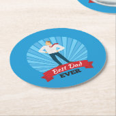 最高のパパは永遠に幸せな父の日 |コースター ラウンドペーパーコースター (アングル)