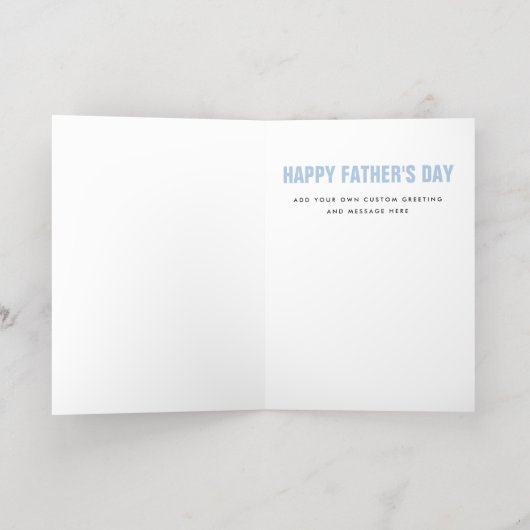 最高のパパは父の日の写真フォイルモダン実在 箔グリーティングカード (内側レイダウン)
