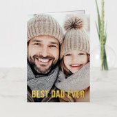 最高のパパは父の日の写真フォイルモダン実在 箔グリーティングカード (正面)