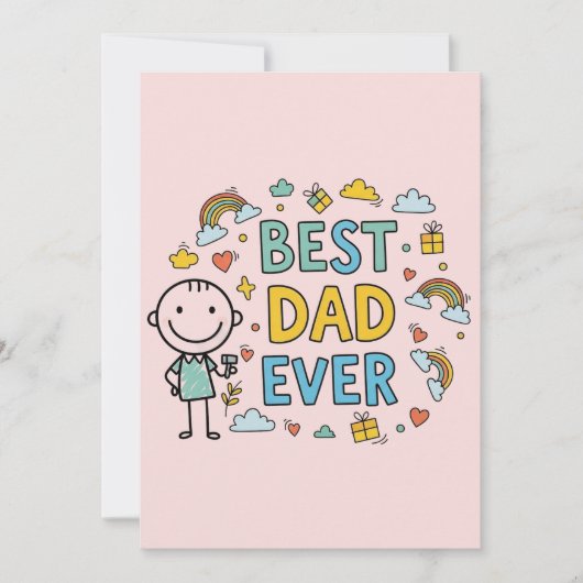 最高のパパは父の日 招待状 (正面)