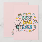 最高のパパは父の日 招待状 (正面/裏面)