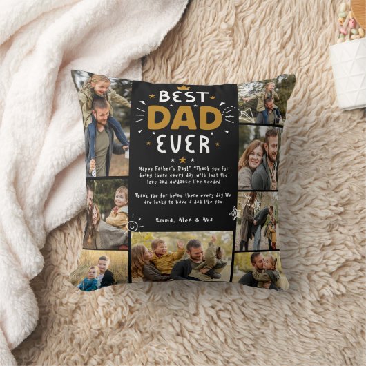 最高のパパは父親の日フォトコラージュ家族 クッション (ブランケット)
