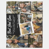 最高のパパは父親の日フォトコラージュ家族 フリースブランケット (正面)