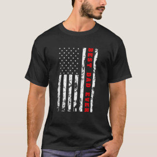 最高のパパは米国ヴィンテージ国旗の愛国親Fa Tシャツ