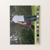 最高のパパは黒い白い父の日の写真 ジグソーパズル (縦)