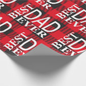 最高のパパはLumberjackが赤と黒をチェック ラッピングペーパー (角)