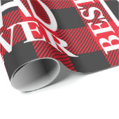 最高のパパはLumberjackが赤と黒をチェック ラッピングペーパー (ロールコーナー)